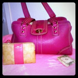 Authentic Coach handbag & coin/cellphone purse